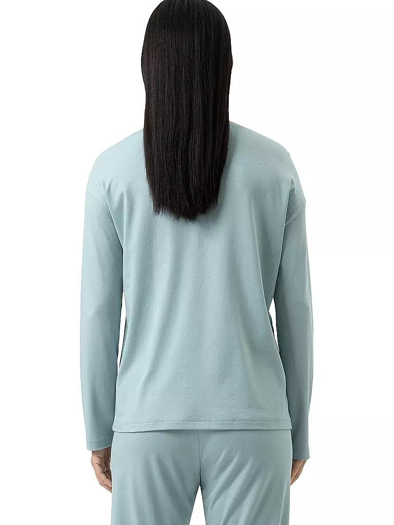 MEY | Pyjamashirt CLASSY NIGHTS waterscape | hellblau
