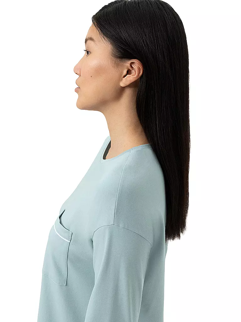 MEY | Pyjamashirt CLASSY NIGHTS waterscape | hellblau