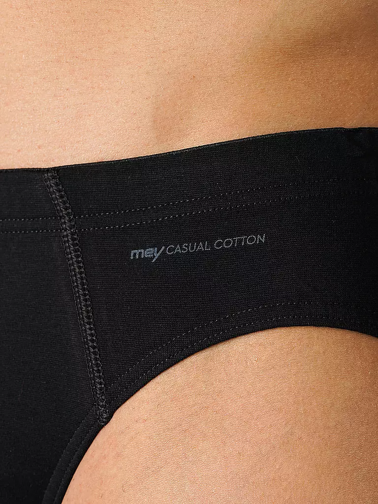 MEY | Slip Casual Cotton Schwarz | weiss