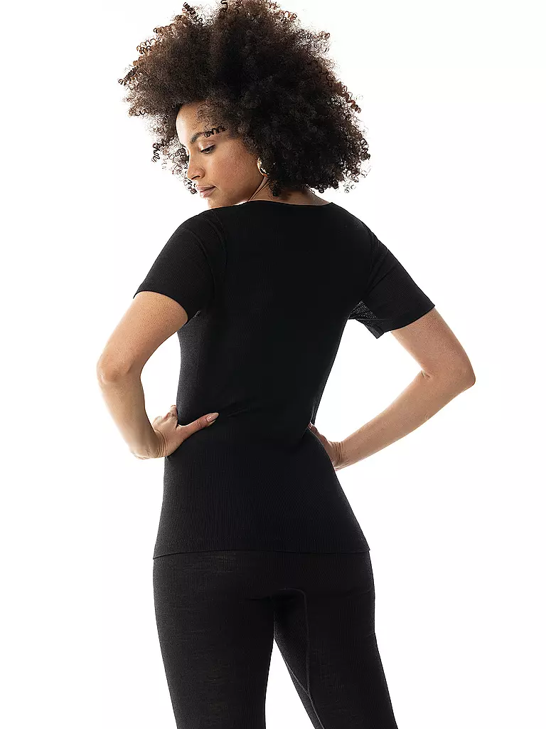 MEY | T-Shirt WOOL LOVE schwarz | 