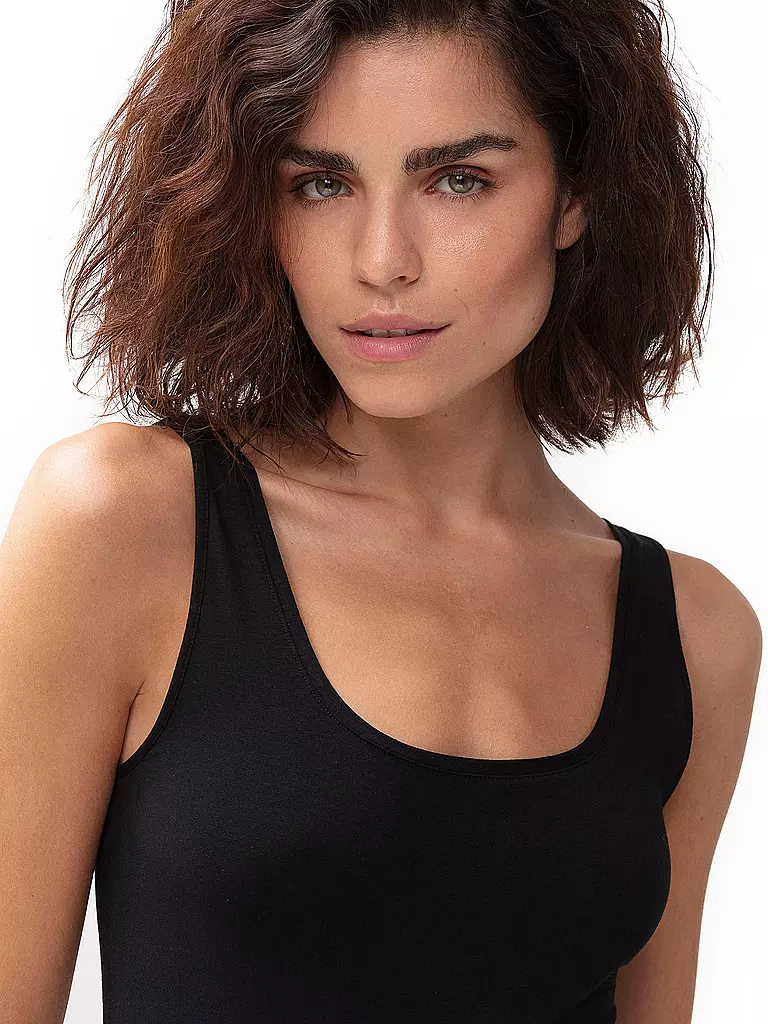 MEY | Top ORGANIC COTTON schwarz | beige