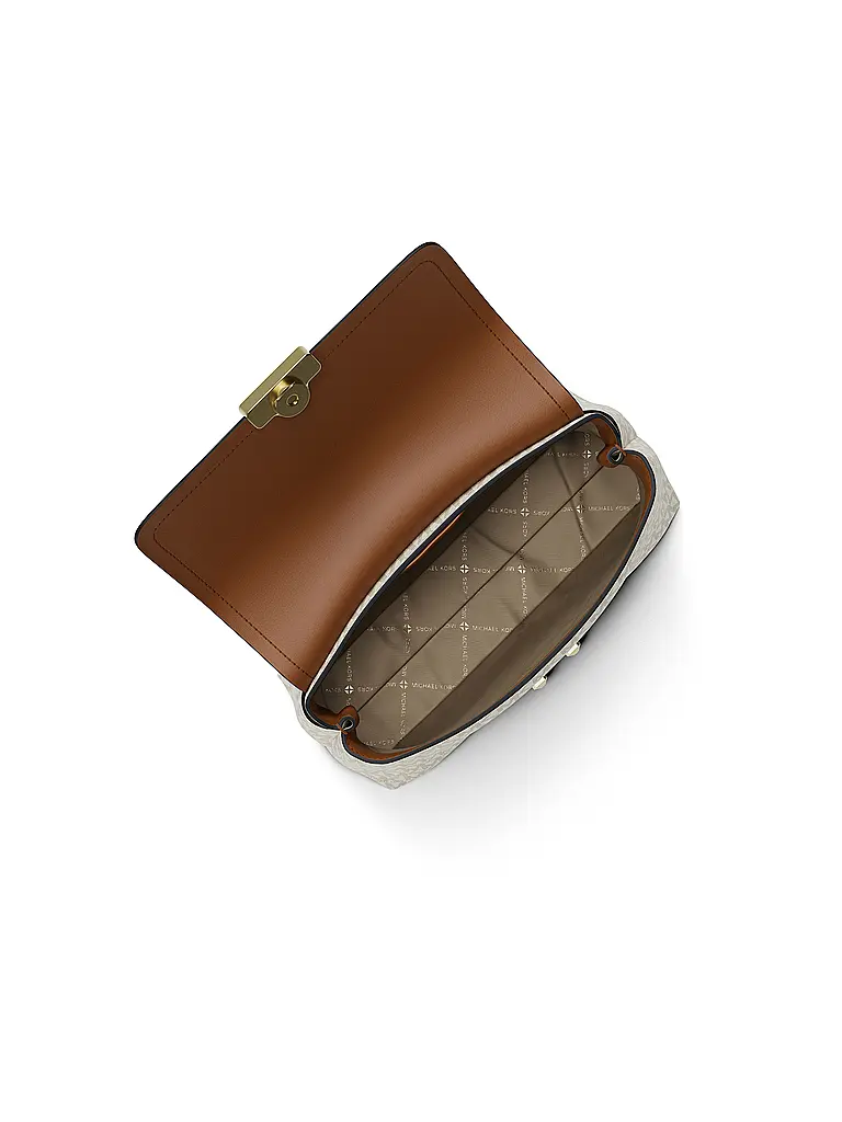 MICHAEL KORS | Tasche - Henkeltasche TRIBECA MEDIUM SIGNATURE LOGO | Beige