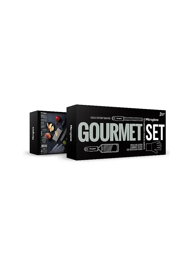 MICROPLANE | Reibenset Gourmet mit Schutzhandschuh 3-tlg. Schwarz | 