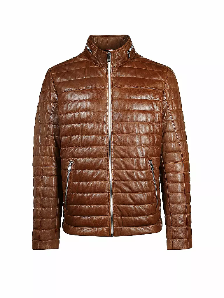 MILESTONE | Leder-Steppjacke "Tereno" | braun