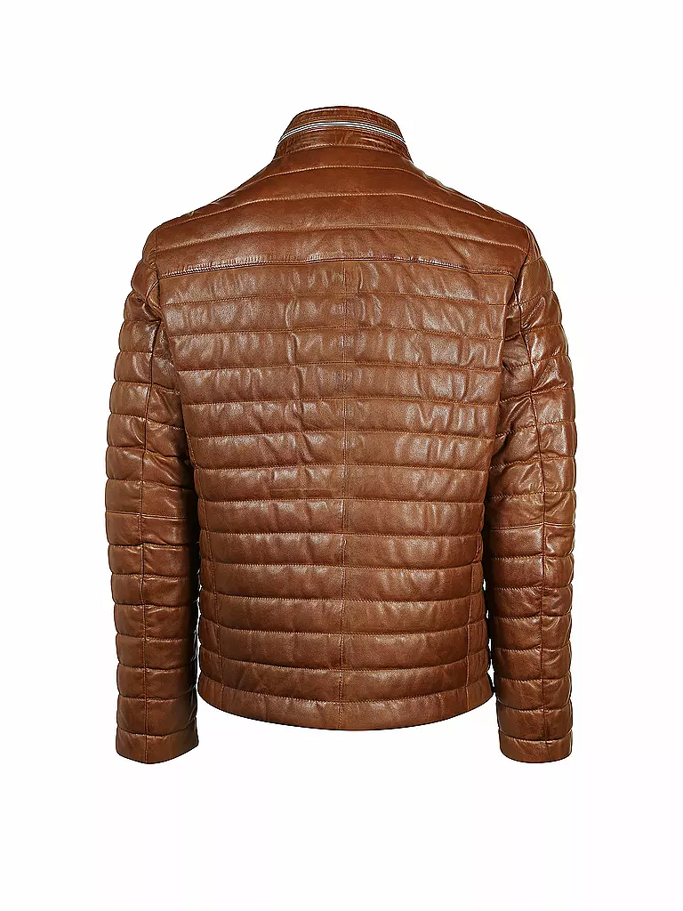 MILESTONE | Leder-Steppjacke "Tereno" | braun