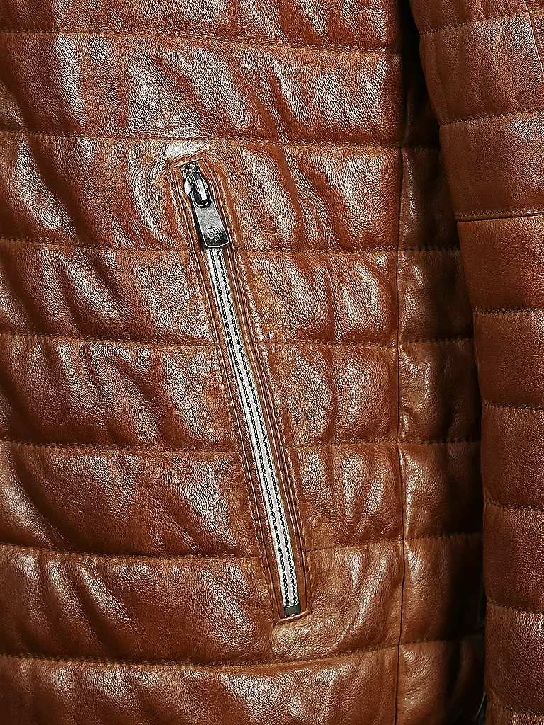 MILESTONE | Leder-Steppjacke "Tereno" | braun
