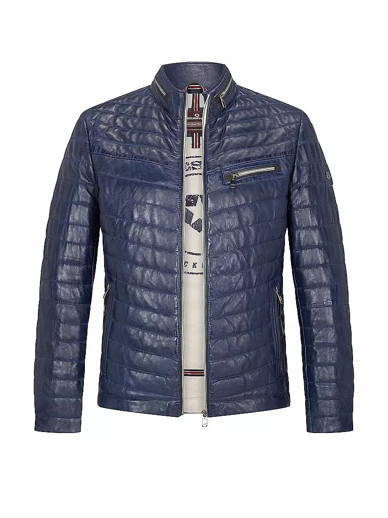 MILESTONE | Lederjacke DAMIOANO | blau