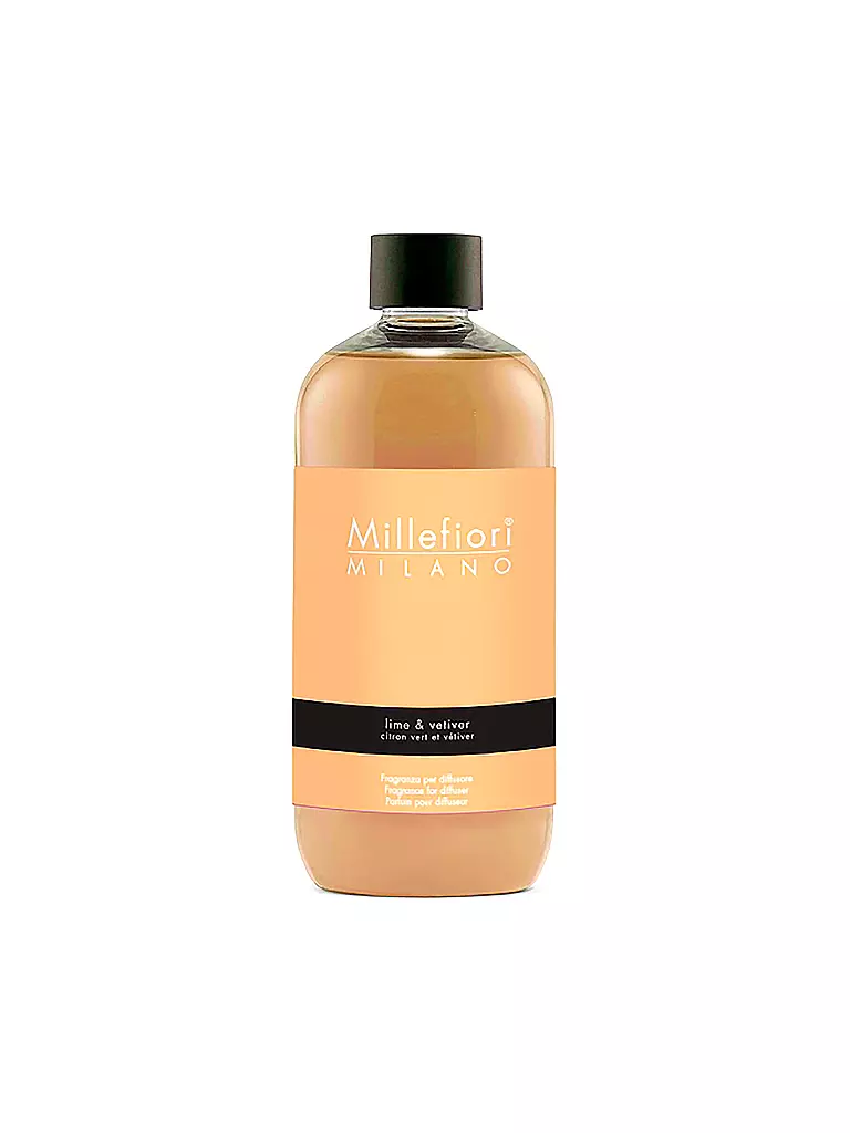 MILLEFIORI | Nachfüllflasche für Duftdiffusor Natural Fragrance - Lime & Vetiver 250ml | gelb
