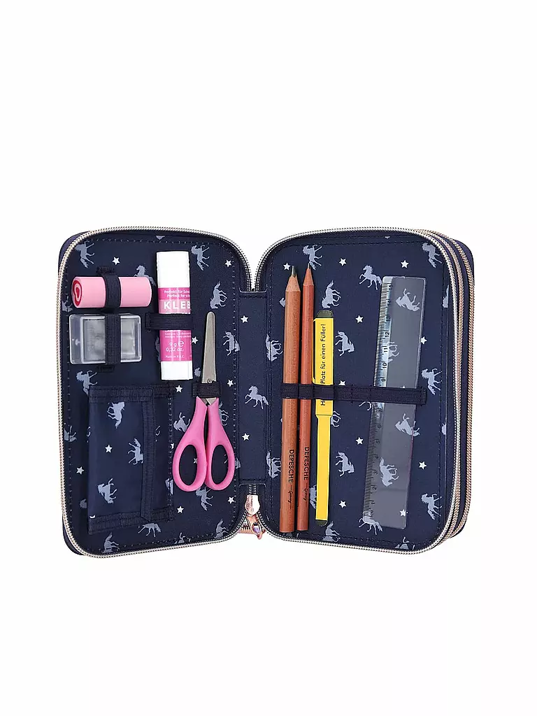 MISS MELODY | 3-Fach Federtasche mit LED | keine Farbe
