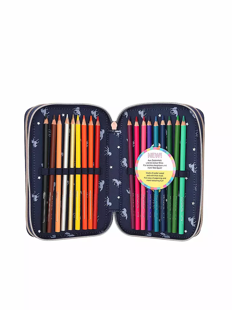 MISS MELODY | 3-Fach Federtasche mit LED | keine Farbe