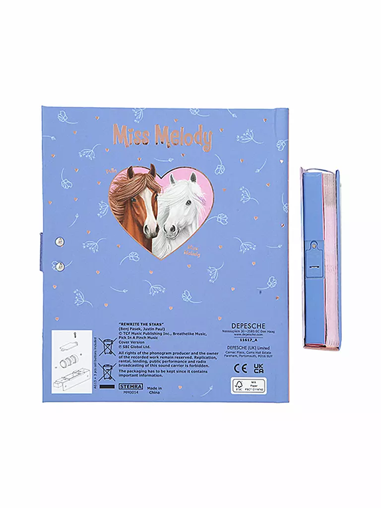 MISS MELODY | Miss Melody Tagebuch mit Code und Sound, Motiv 2 | keine Farbe