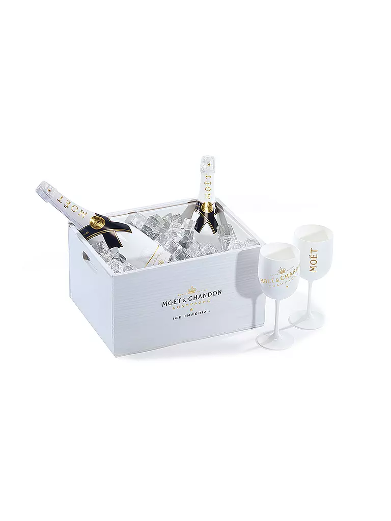 MOET & CHANDON | Brut Ice Imperial 2x0,75l mit 4 Champagnergläser | keine Farbe