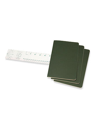 MOLESKINE | Notizheft CAHIER 3er-Set blanko Large Myrtengrün
