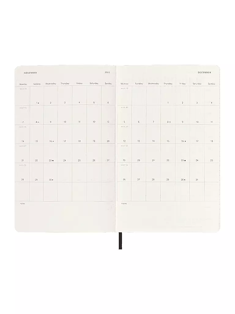 MOLESKINE | Classic Kalender - Deutsch 2022 Schwarz | keine Farbe