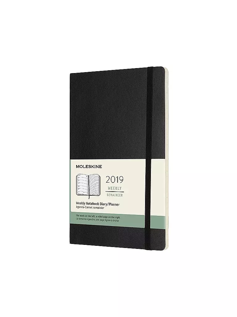 MOLESKINE | Kalender - Weekly Notebook Large SC Black 2019 | schwarz