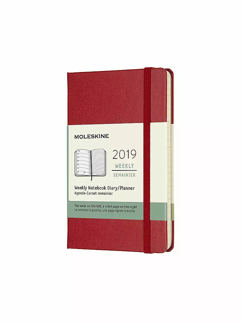 MOLESKINE | Kalender - Weekly Notebook Pocket HC Scarlet Red 2019 | rot