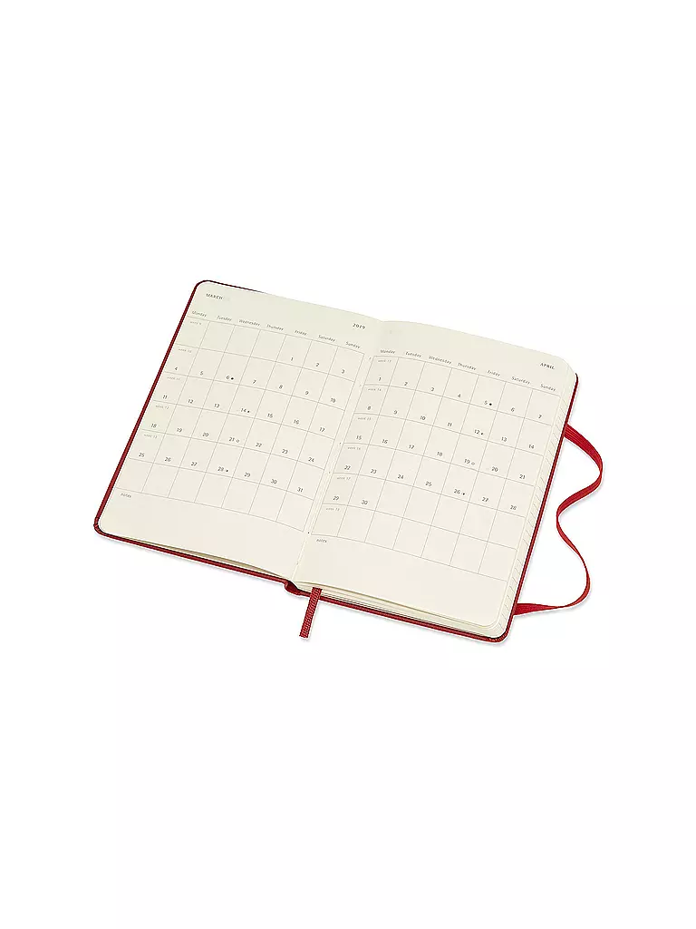 MOLESKINE | Kalender - Weekly Notebook Pocket HC Scarlet Red 2019 | rot