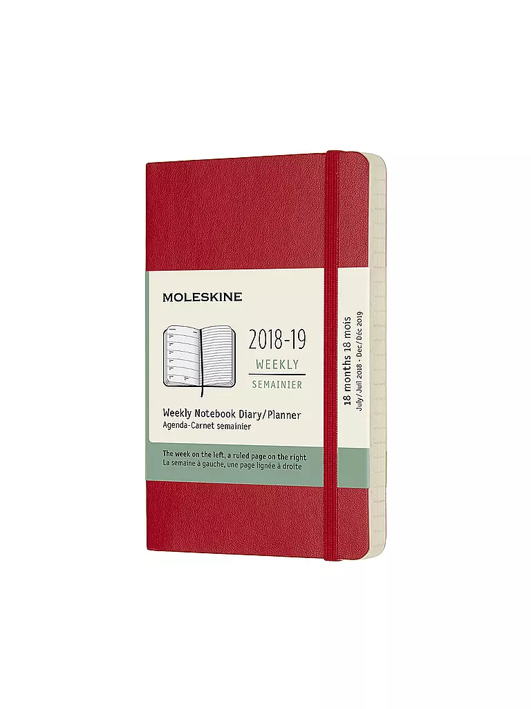 MOLESKINE | Kalender - Weekly Notebook Pocket SC Scarlet Red 2018/19 | rot