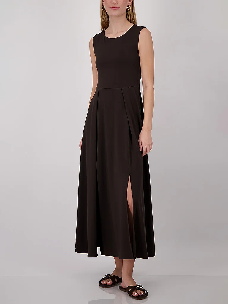 Monari Maxikleid "Kleid uni" Ohne Tasche Regular fit mit Schlitzen