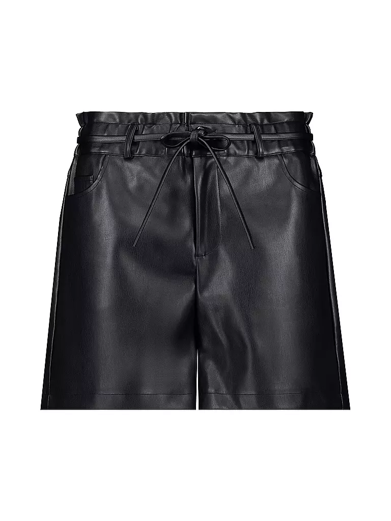 MONARI | Bermuda in Leder Optik  | schwarz