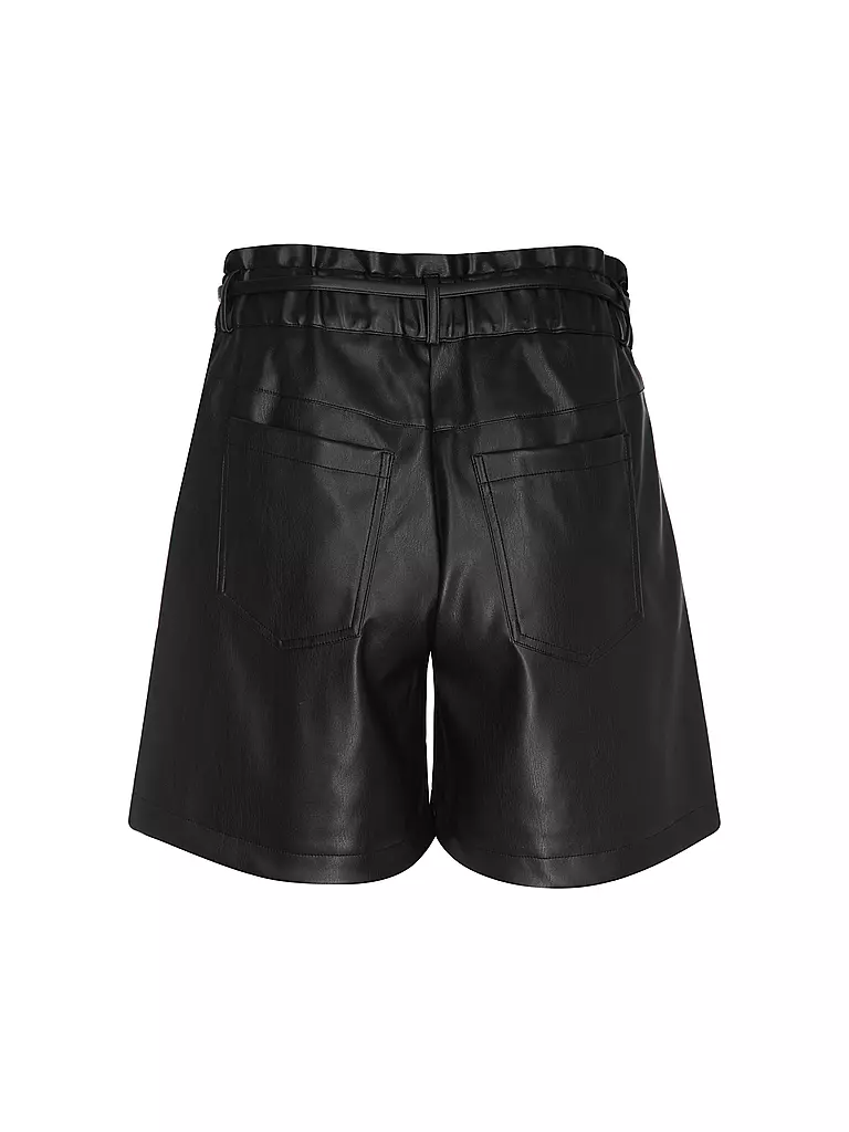 MONARI | Bermuda in Leder Optik | schwarz