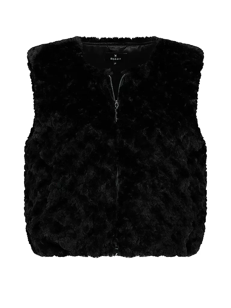 MONARI | Gilet Felloptik  | schwarz