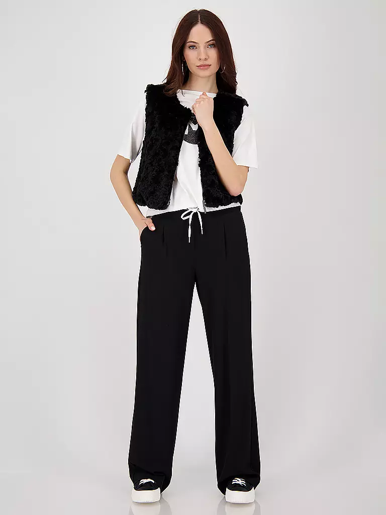 MONARI | Gilet Felloptik  | schwarz