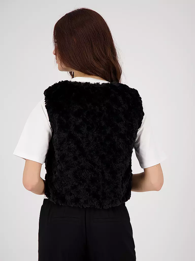 MONARI | Gilet Felloptik  | schwarz