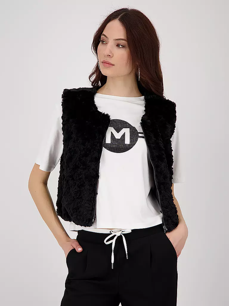 MONARI | Gilet Felloptik  | schwarz