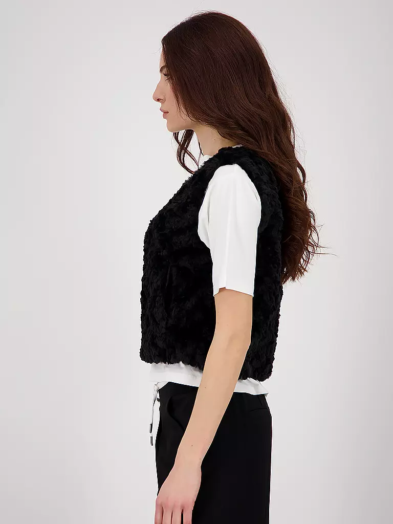 MONARI | Gilet Felloptik  | schwarz