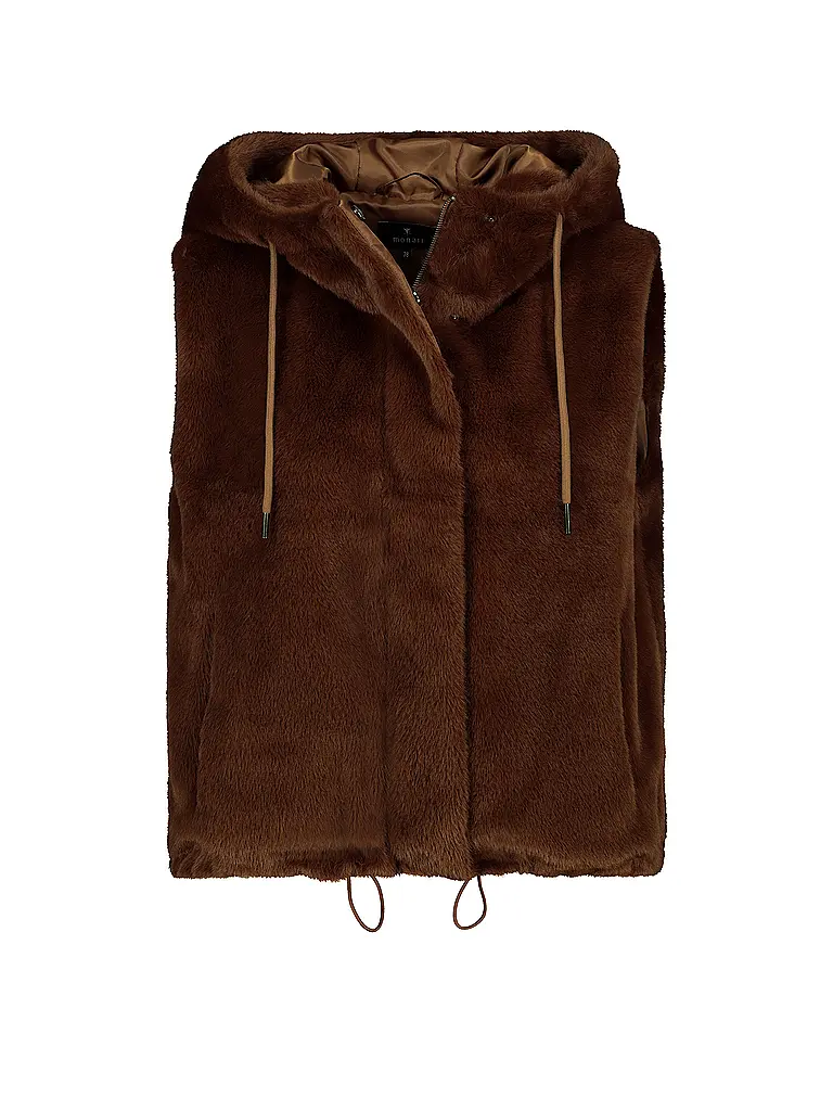 MONARI | Gilet in Felloptik  | braun