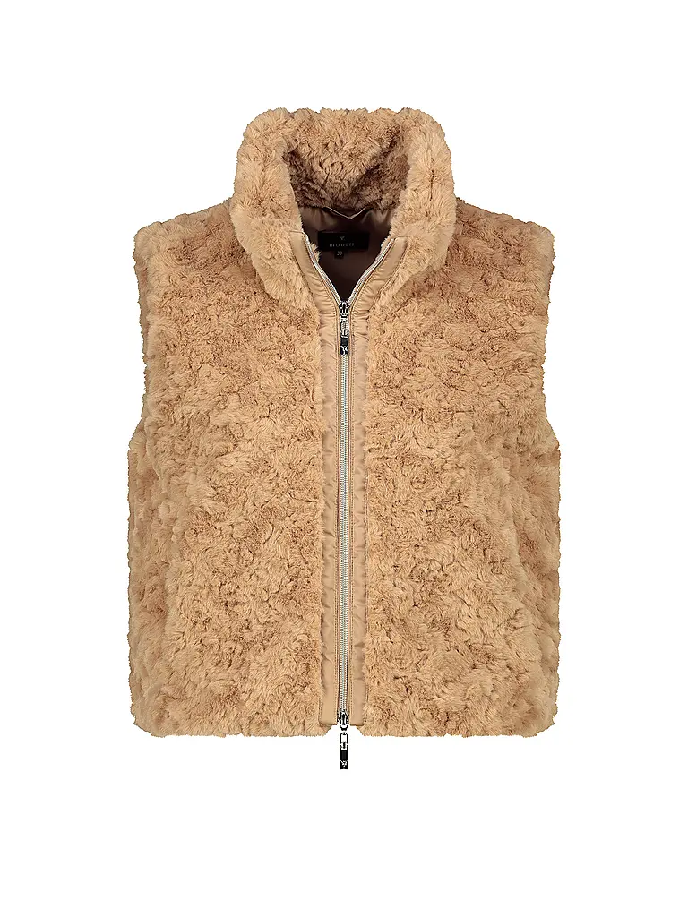 MONARI | Gilet in Felloptik  | hellbraun