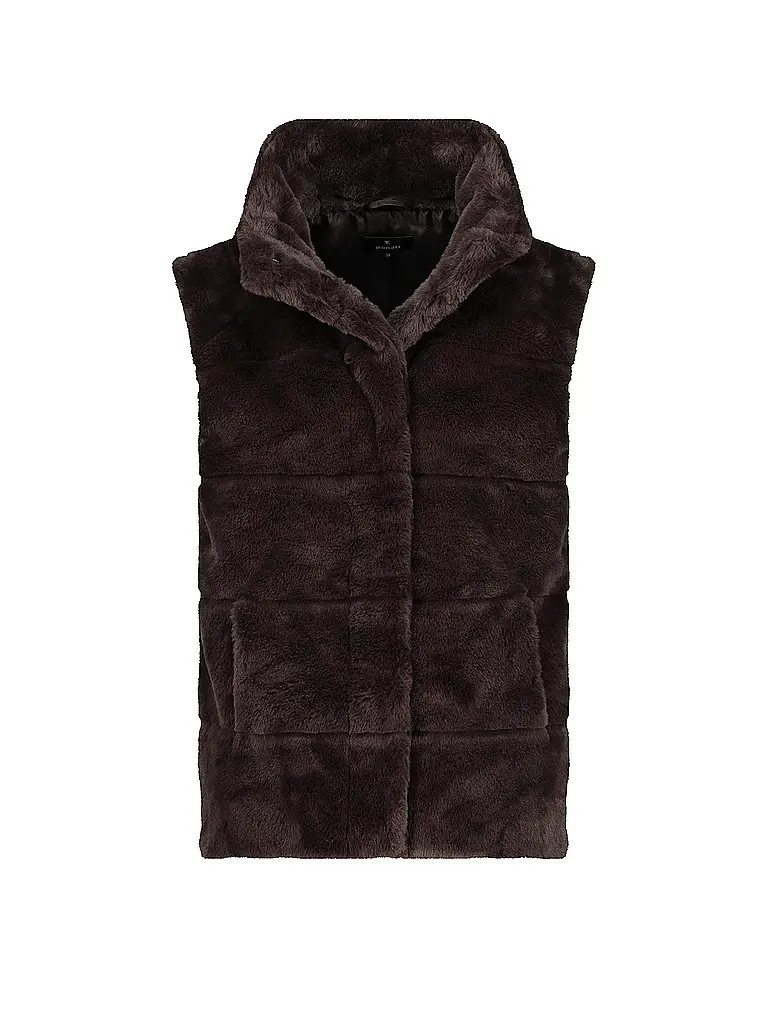 MONARI | Gilet in Felloptik  | Braun