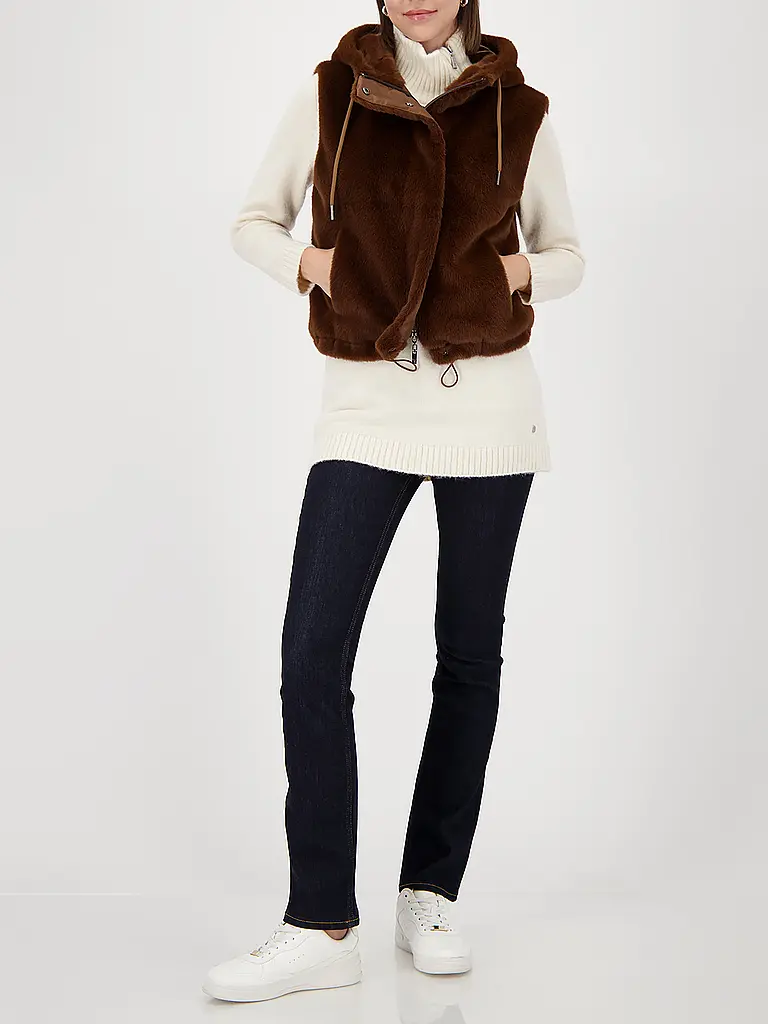 MONARI | Gilet in Felloptik  | braun