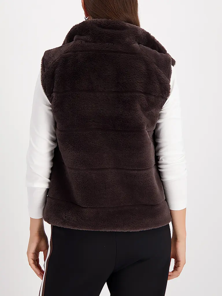 MONARI | Gilet in Felloptik  | Braun