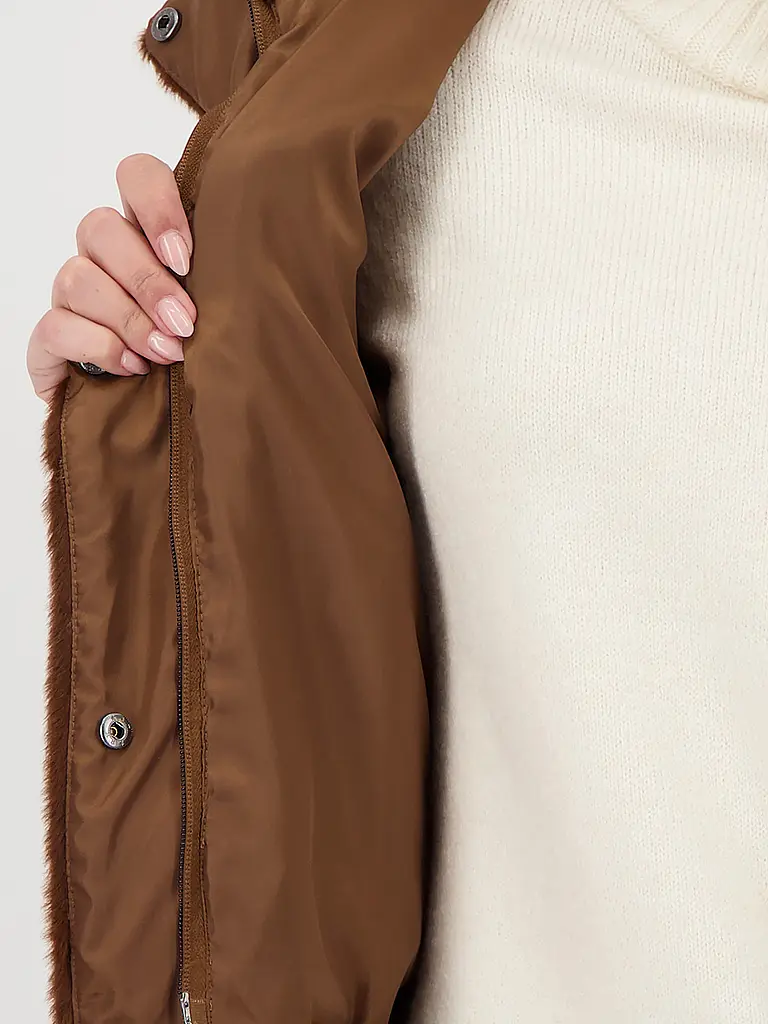 MONARI | Gilet in Felloptik  | braun