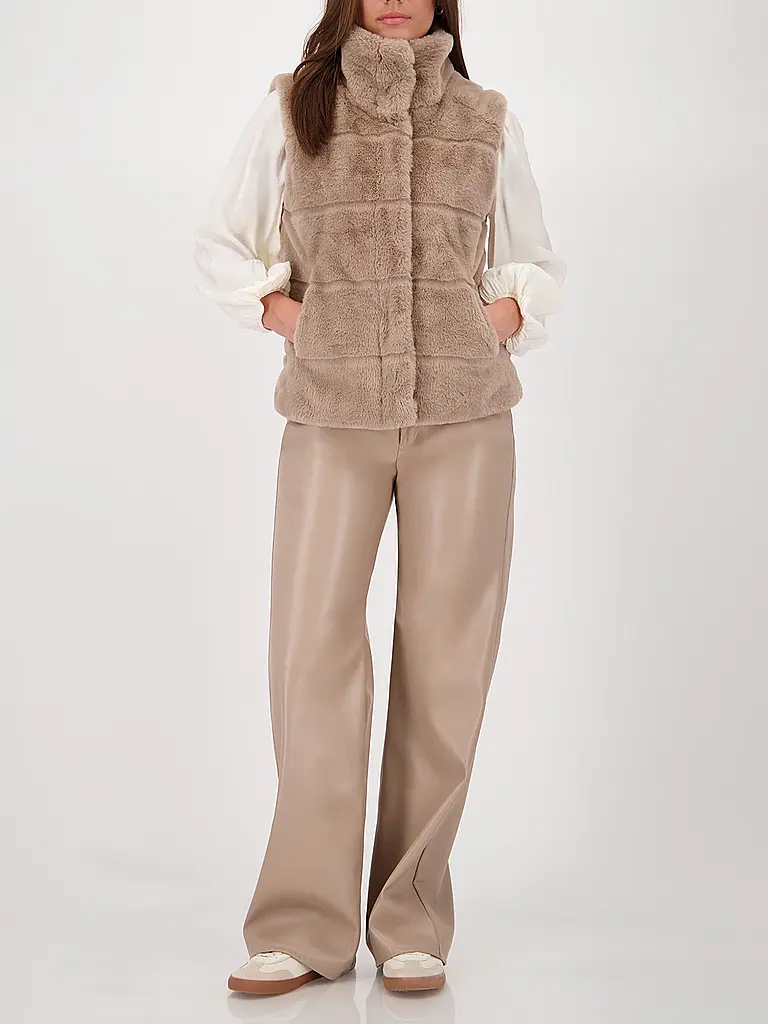 MONARI | Gilet in Felloptik | camel