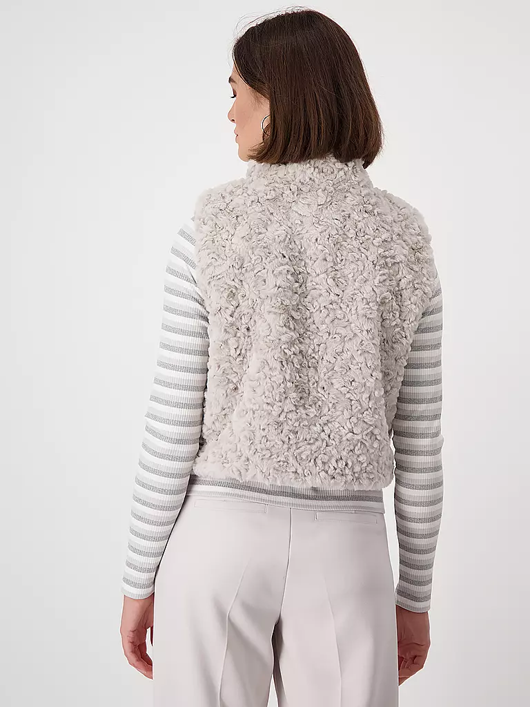 MONARI | Gilet in Felloptik | creme