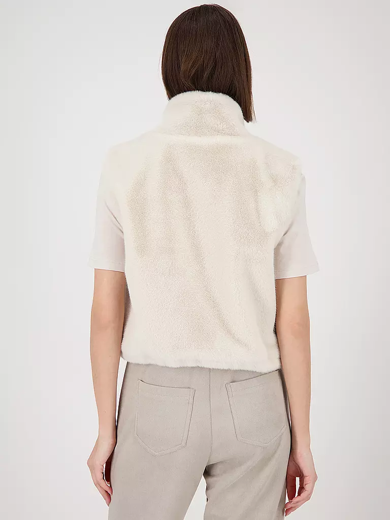 MONARI | Gilet in Felloptik | creme