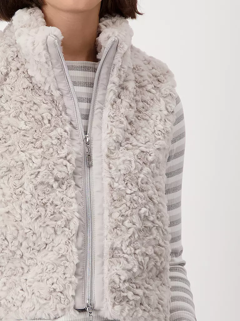MONARI | Gilet in Felloptik | creme