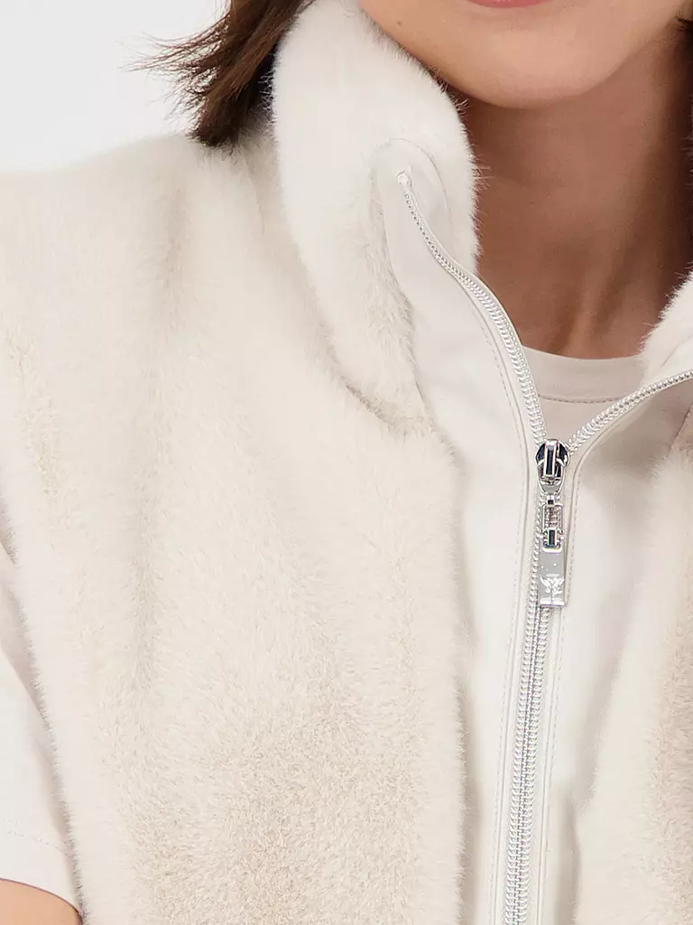 MONARI | Gilet in Felloptik | creme
