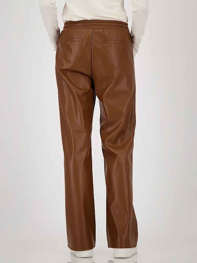 MONARI | Hose in Lederoptik  | hellbraun
