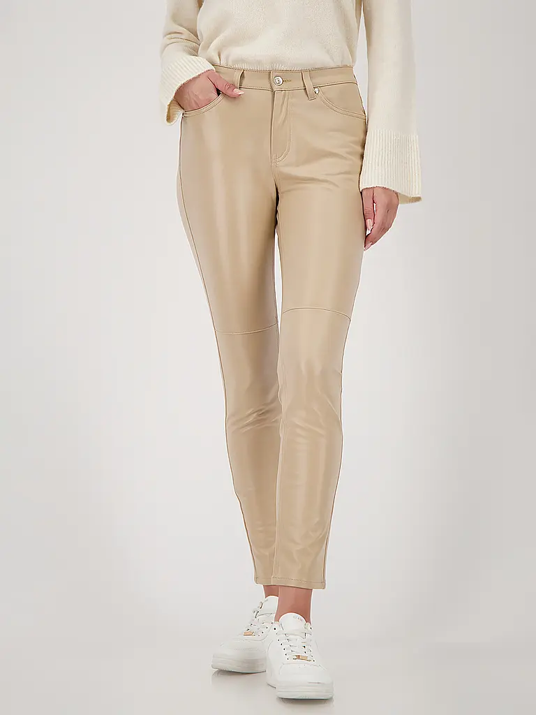 MONARI | Hose in Lederoptik Slim Fit | 