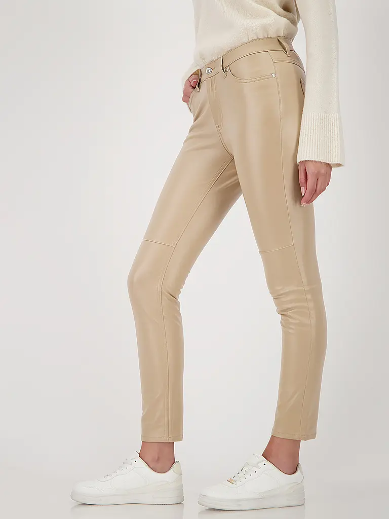 MONARI | Hose in Lederoptik Slim Fit | 