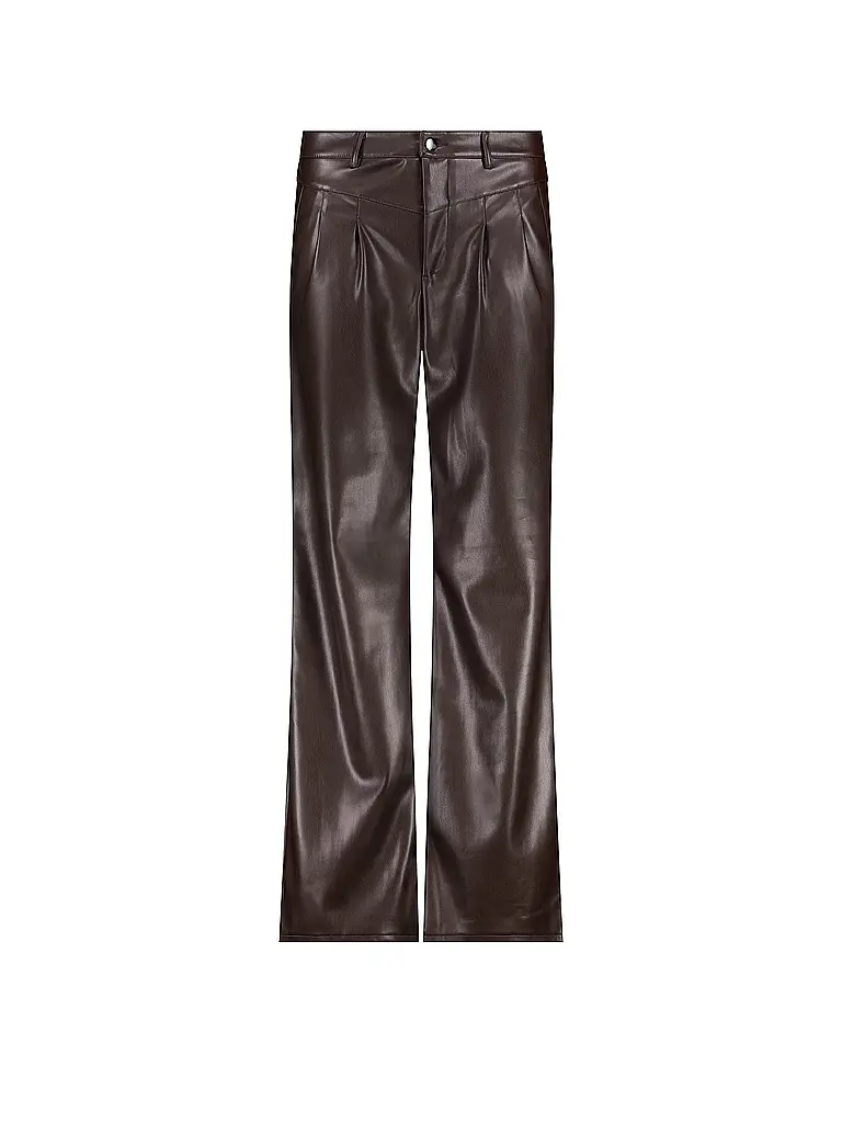 MONARI | Hose in Lederoptik Wide Leg | braun
