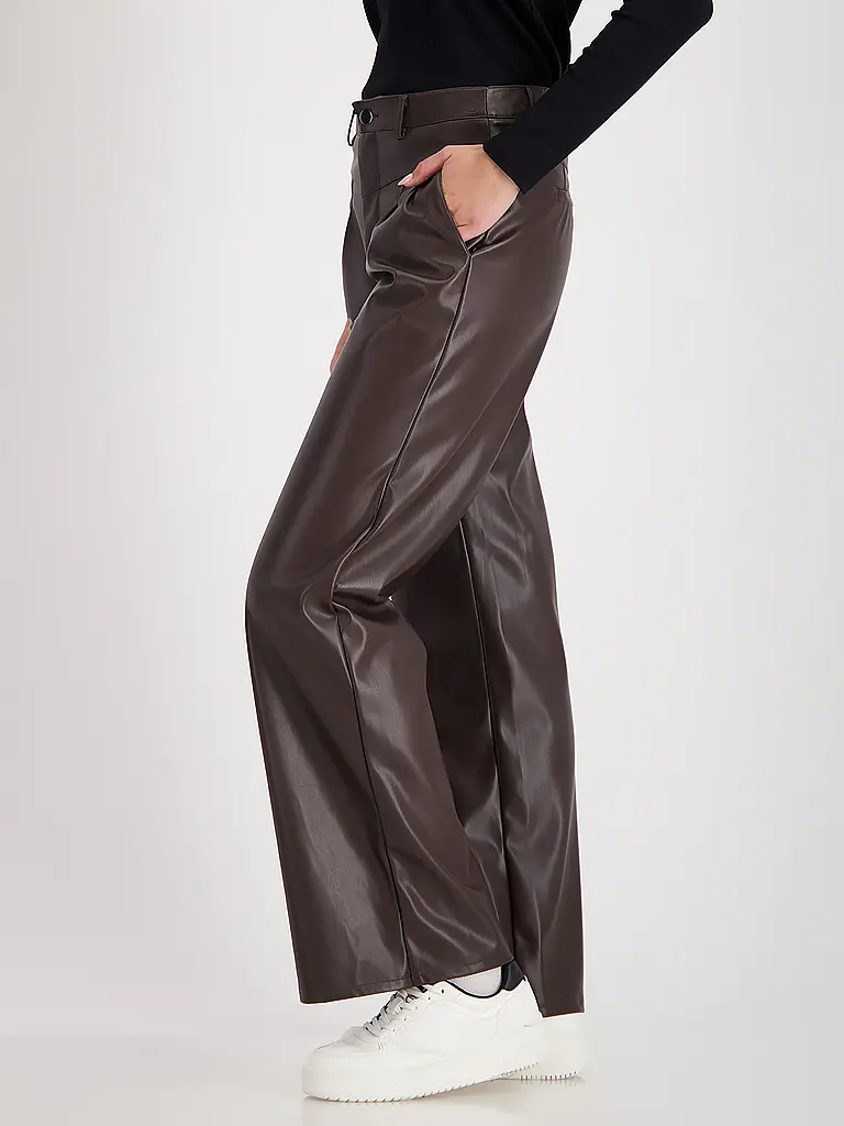 MONARI | Hose in Lederoptik Wide Leg | 