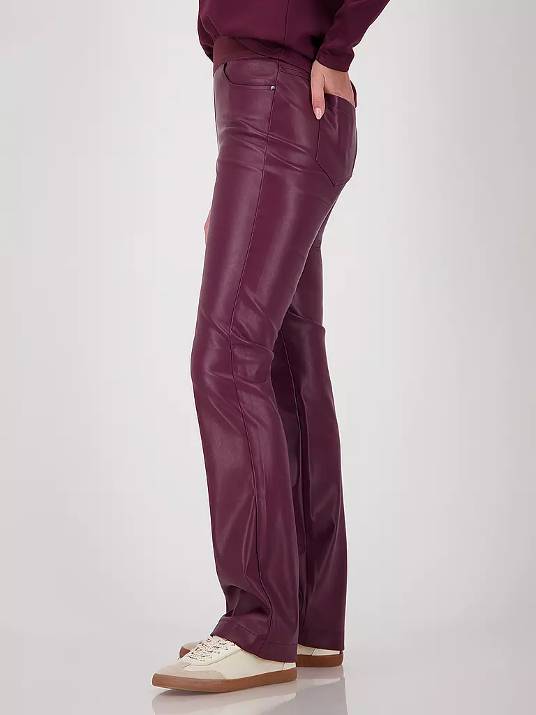 MONARI | Hose in Lederoptik | dunkelrot