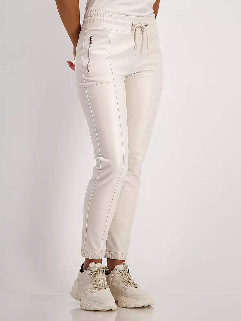 MONARI | Hose in Lederoptik | creme