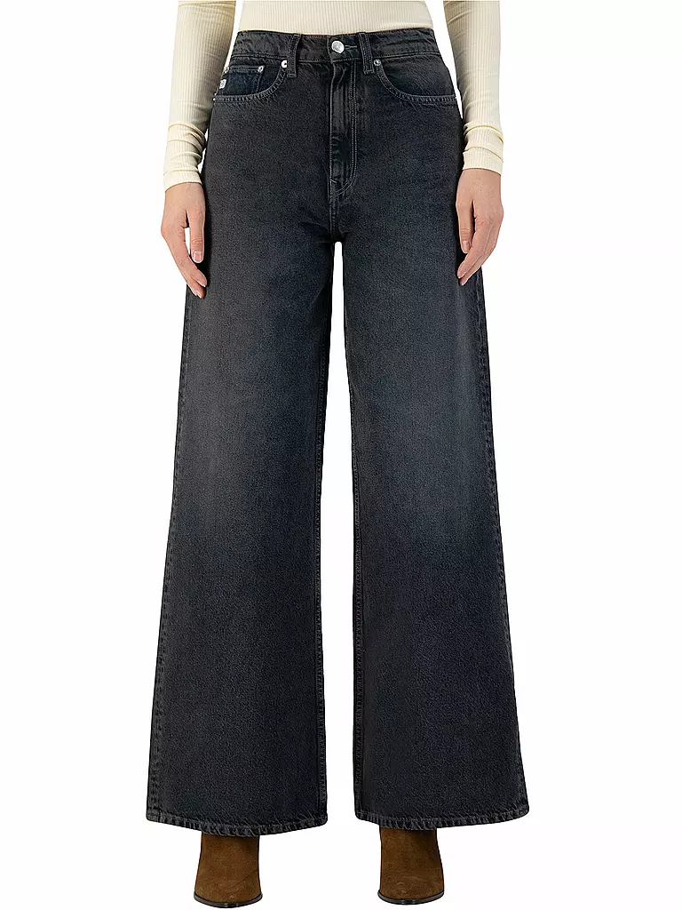 MUD JEANS | Jeans Wide Leg Wyde Sara | schwarz