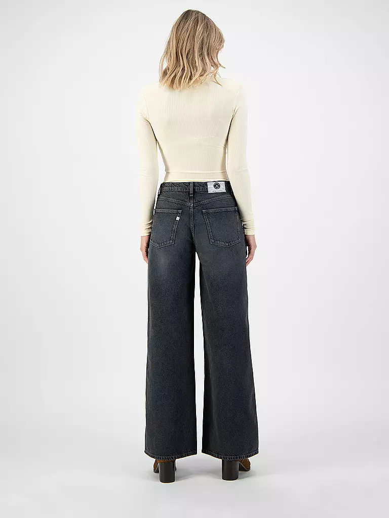 MUD JEANS | Jeans Wide Leg Wyde Sara | schwarz